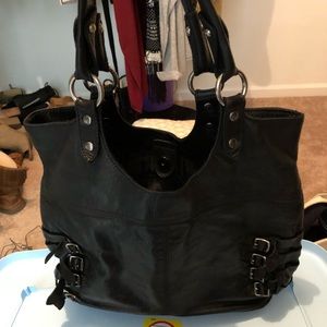 FRYE Selena Buckles Black Hobo